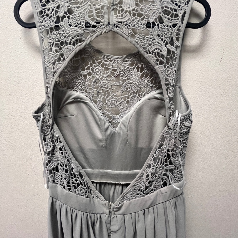 Lace chiffon floor-length a-line dress